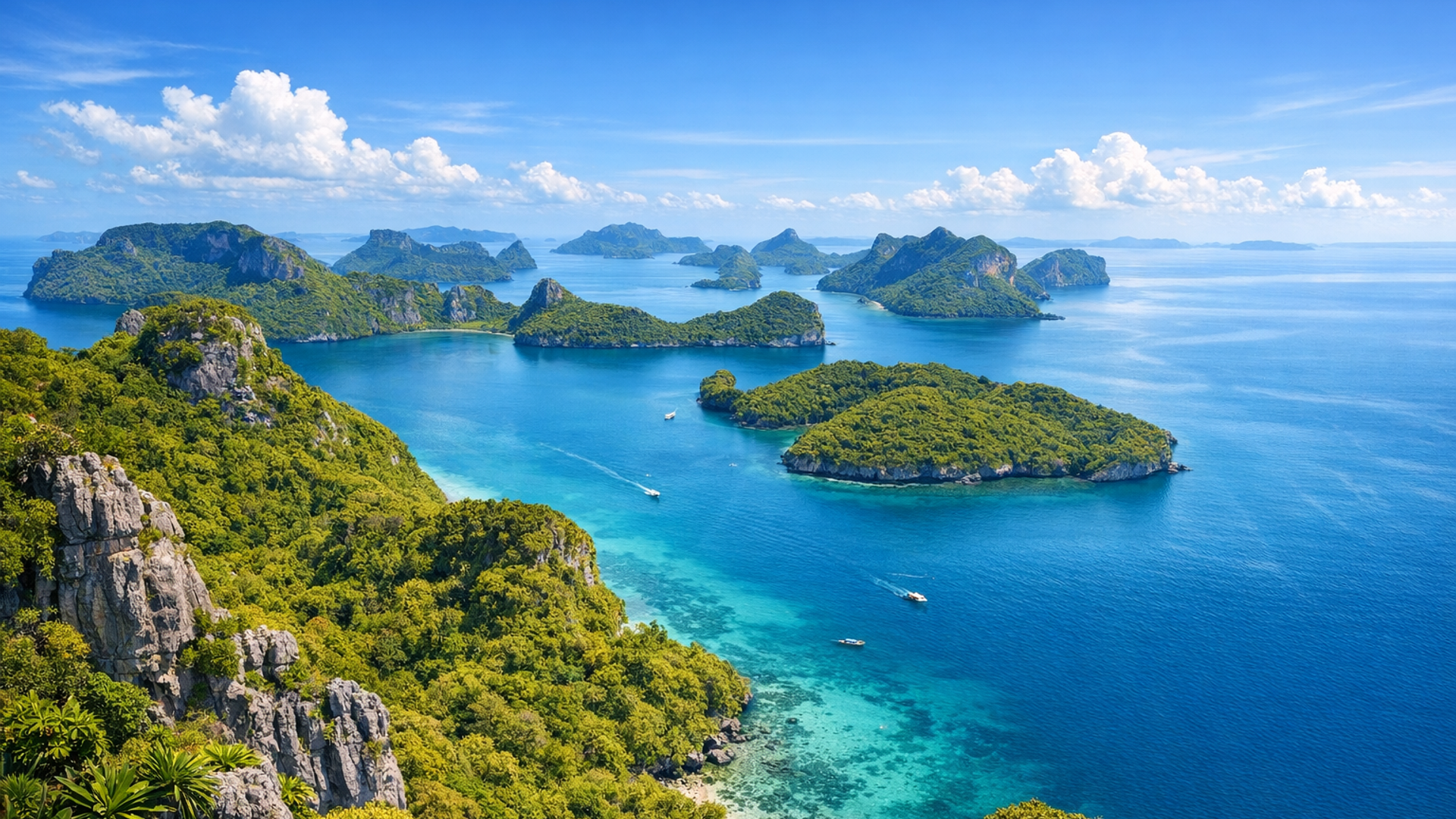 Panoramaaufnahme des Ang Thong Marine Nationalparks